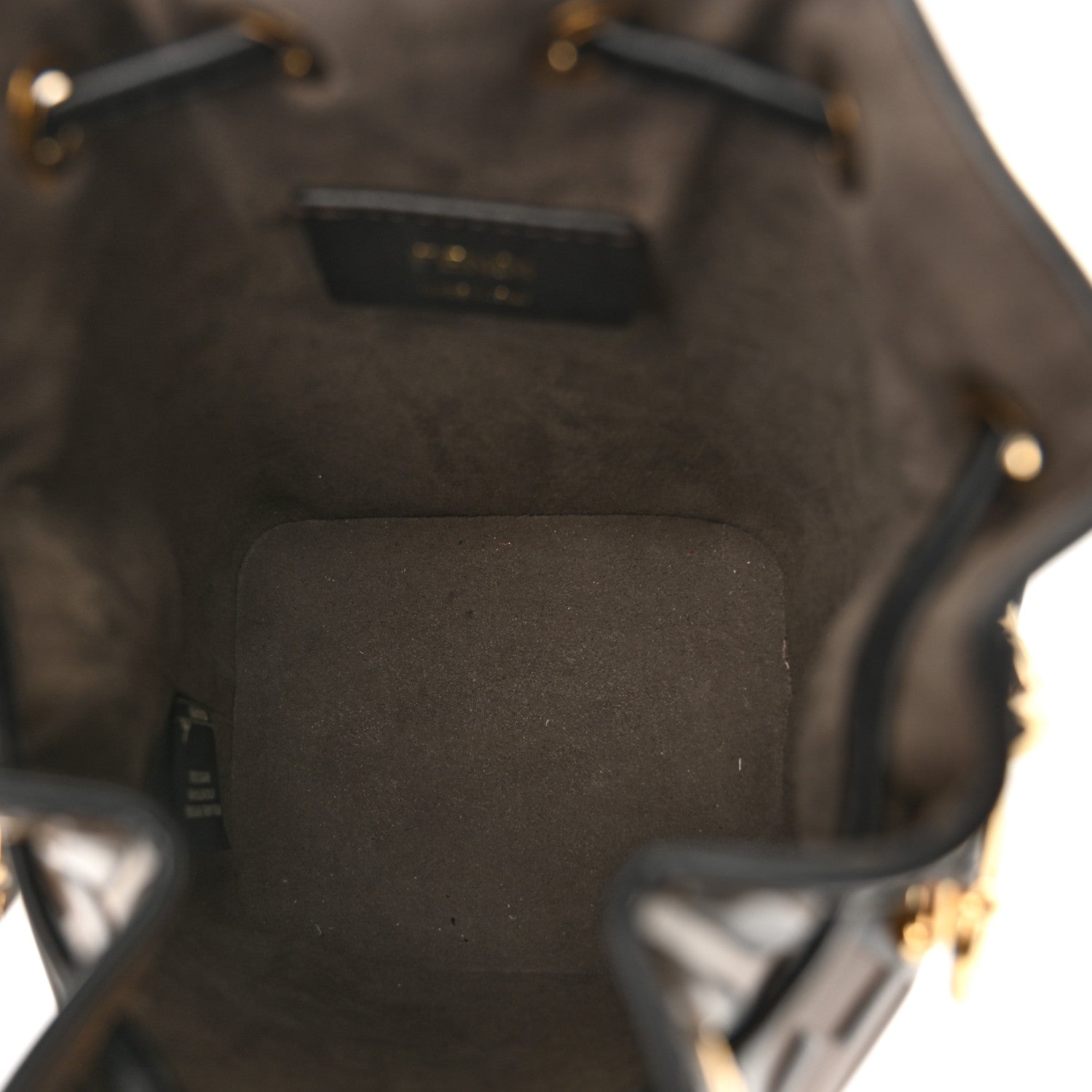 Fendi Vitello Liberty F is Fendi Bi-Color FF 1974 Embossed Mini Mon Tresor Bucket Bag Maya Black 5 of 10