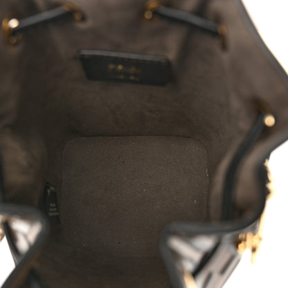Fendi Vitello Liberty F is Fendi Bi-Color FF 1974 Embossed Mini Mon Tresor Bucket Bag Maya Black 5 of 10