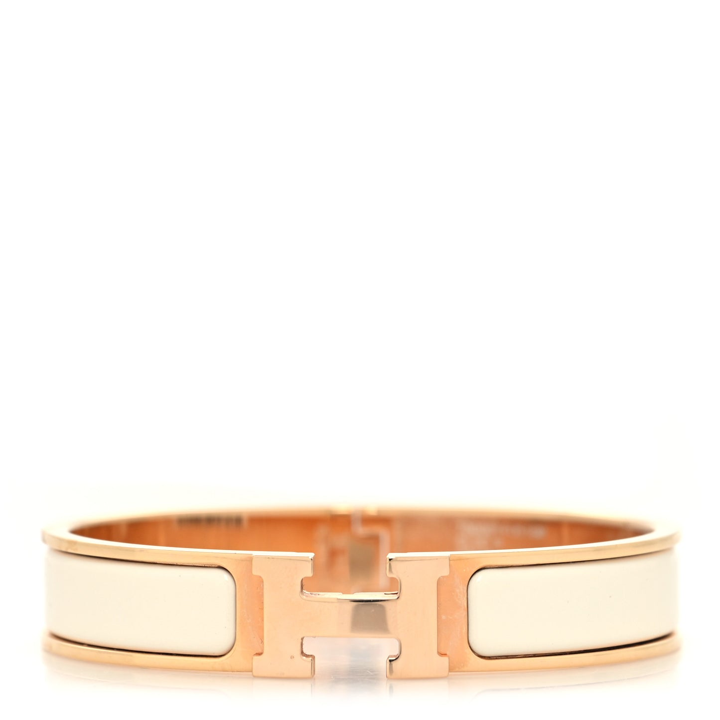 Enamel Narrow Clic Clac H Bracelet GM Craie