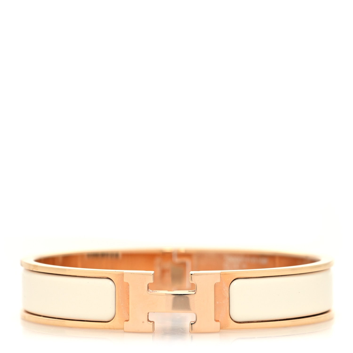 Hermes Enamel Narrow Clic Clac H Bracelet GM Craie 1 of 5