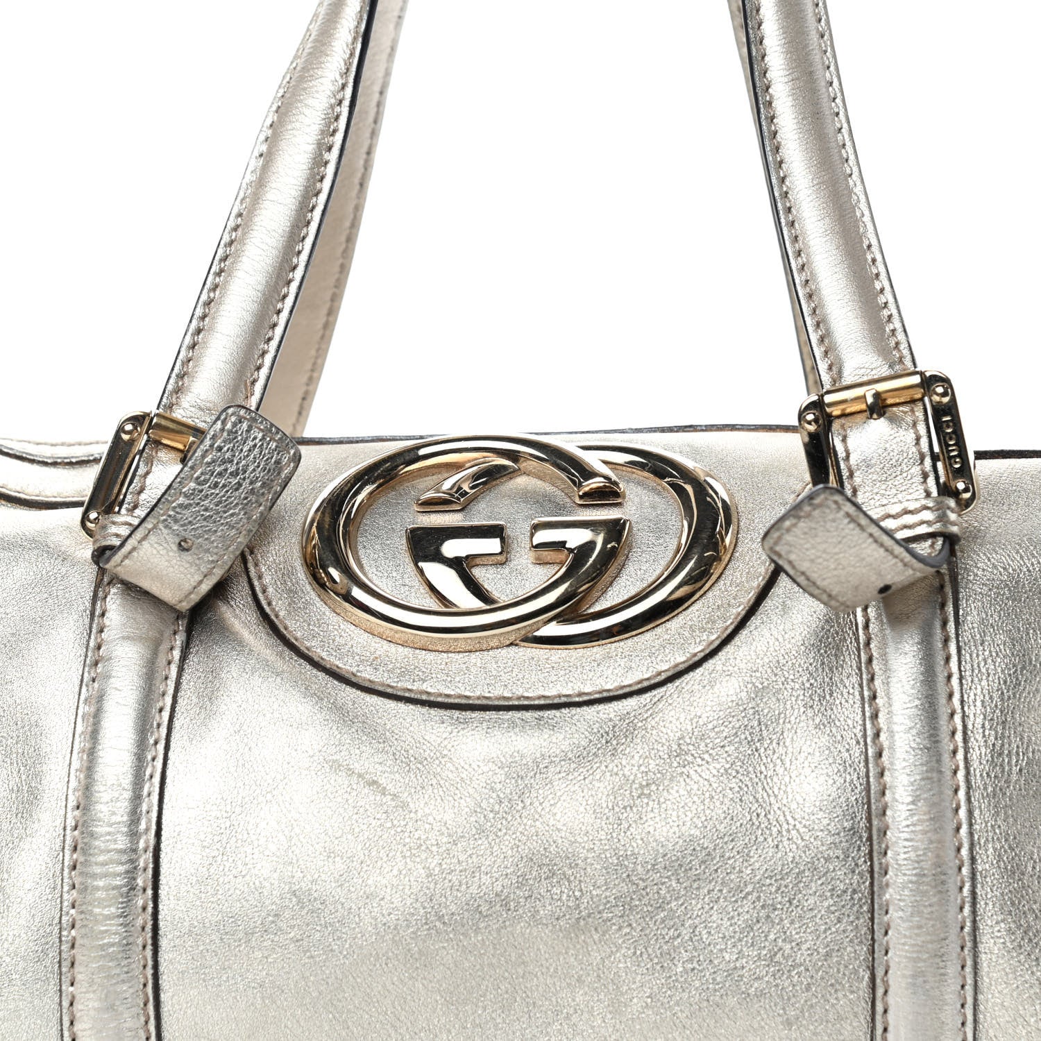 Gucci Metallic Calfskin Small Britt Boston Gold 13 of 13