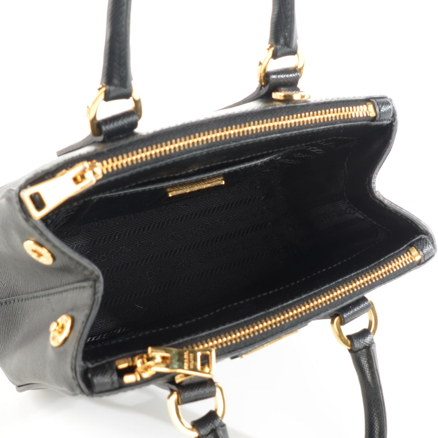 Prada Saffiano Lux Micro Galleria Double Zip Tote Black 8 of 8