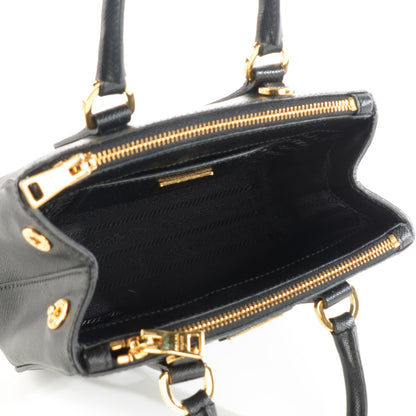 Prada Saffiano Lux Micro Galleria Double Zip Tote Black 8 of 8