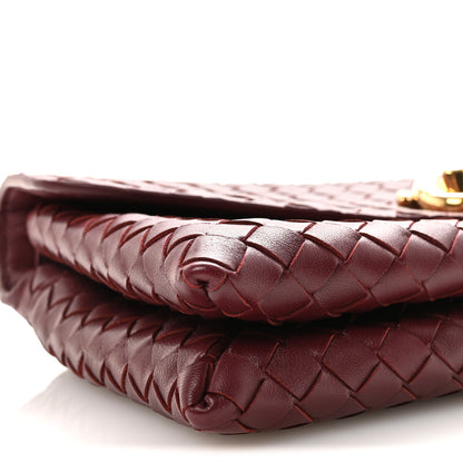 Bottega Veneta Nappa Intrecciato Knot Lock Top Handle Crossbody Bag Fondant Barolo 8 of 9