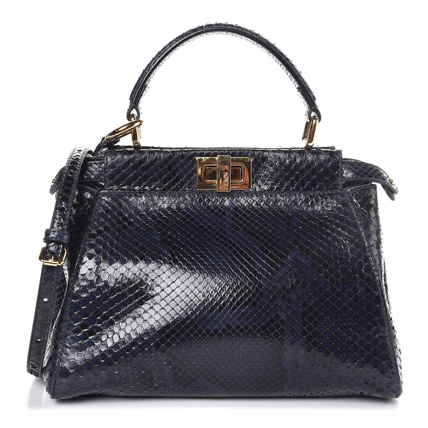 Python Shiny Nappa Mini Peekaboo Iconic Satchel Blue Jeans