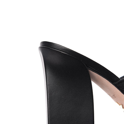 Christian Dior Cotton Embroidered Dway 85mm Slide Sandals 35 Black 9 of 10
