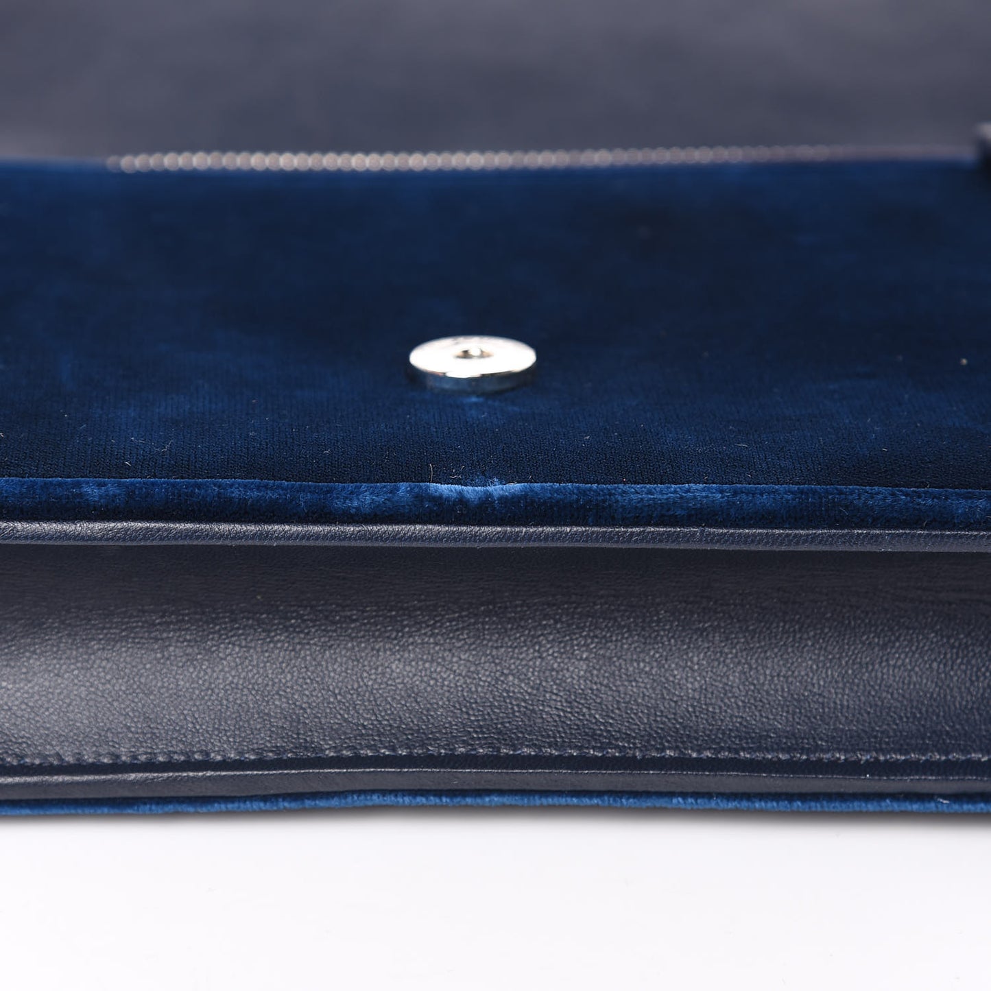 Velvet Crystal Monogram Kate Tassel Chain Wallet Blue