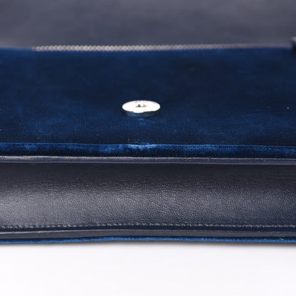 Saint Laurent Velvet Crystal Monogram Kate Tassel Chain Wallet Blue 11 of 11