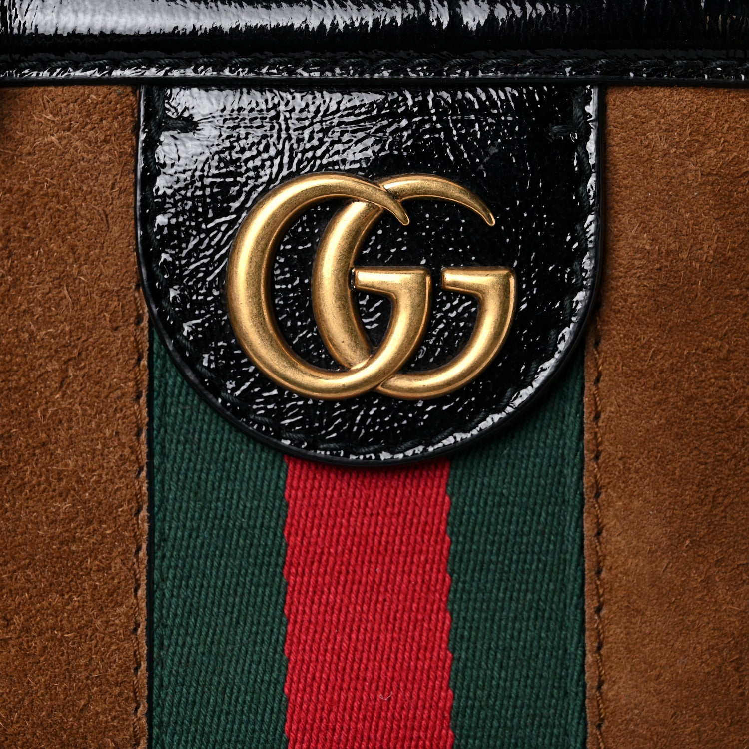 Gucci Suede Ophidia Large Re(Belle) Top Handle Bag Nocciola Black 11 of 14