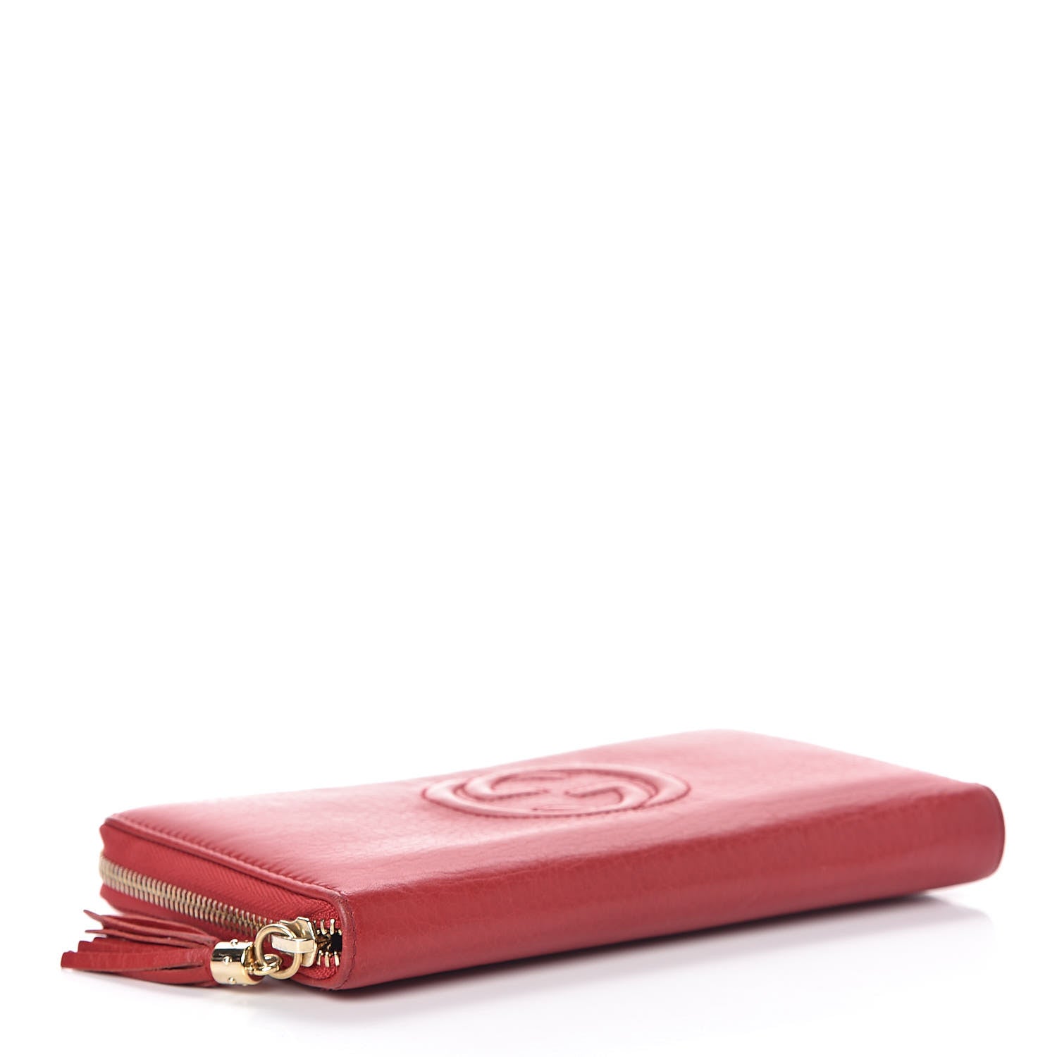 Gucci Pebbled Calfskin Soho Zip Around Wallet Red 4 of 7