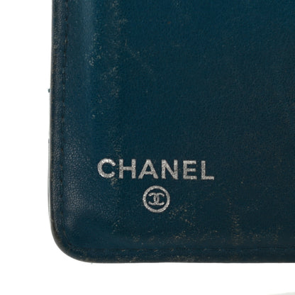 Chanel Patent Calfskin Quilted Yen Wallet Blue 6 of 15