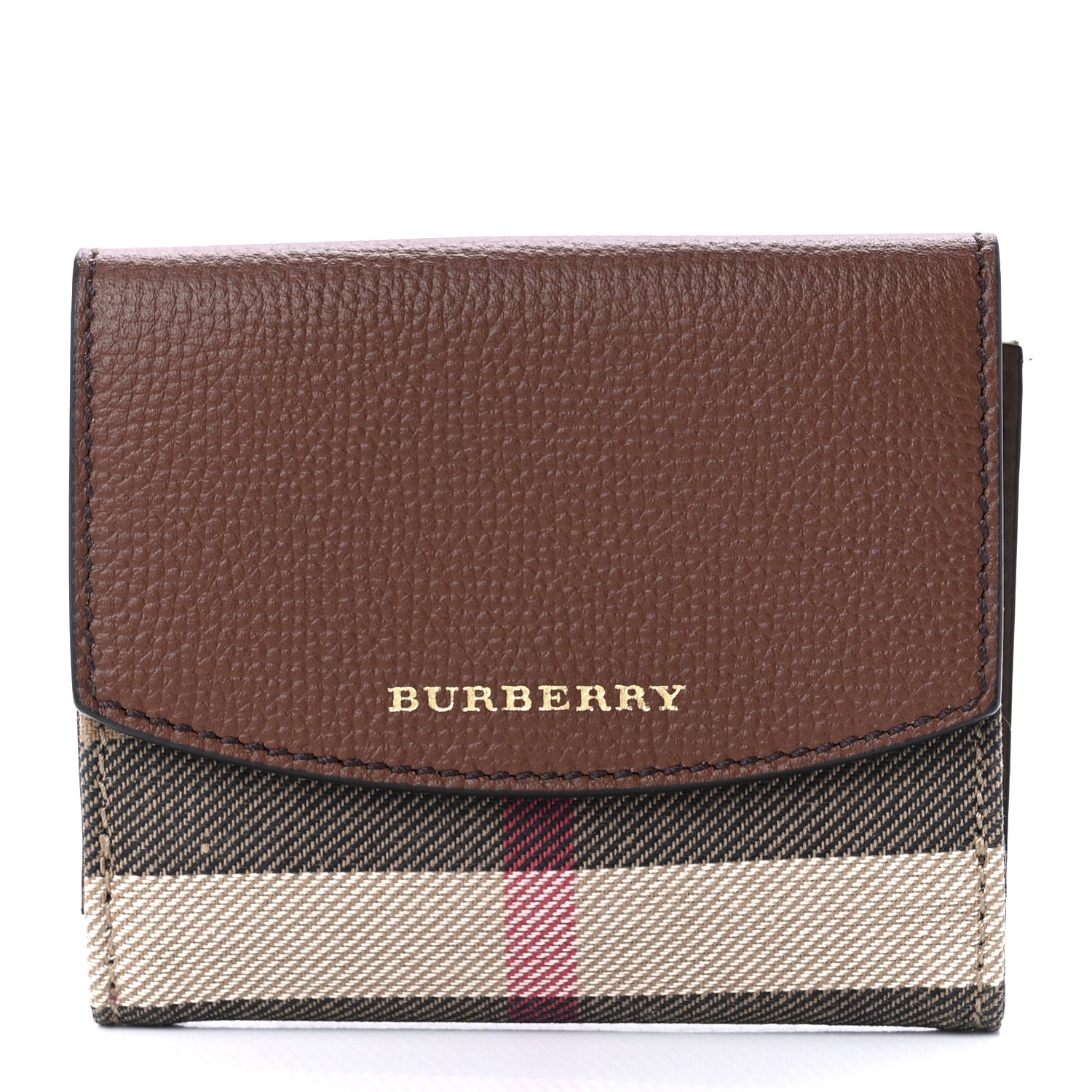 Burberry House Check Luna French Wallet Brown 1 of 11