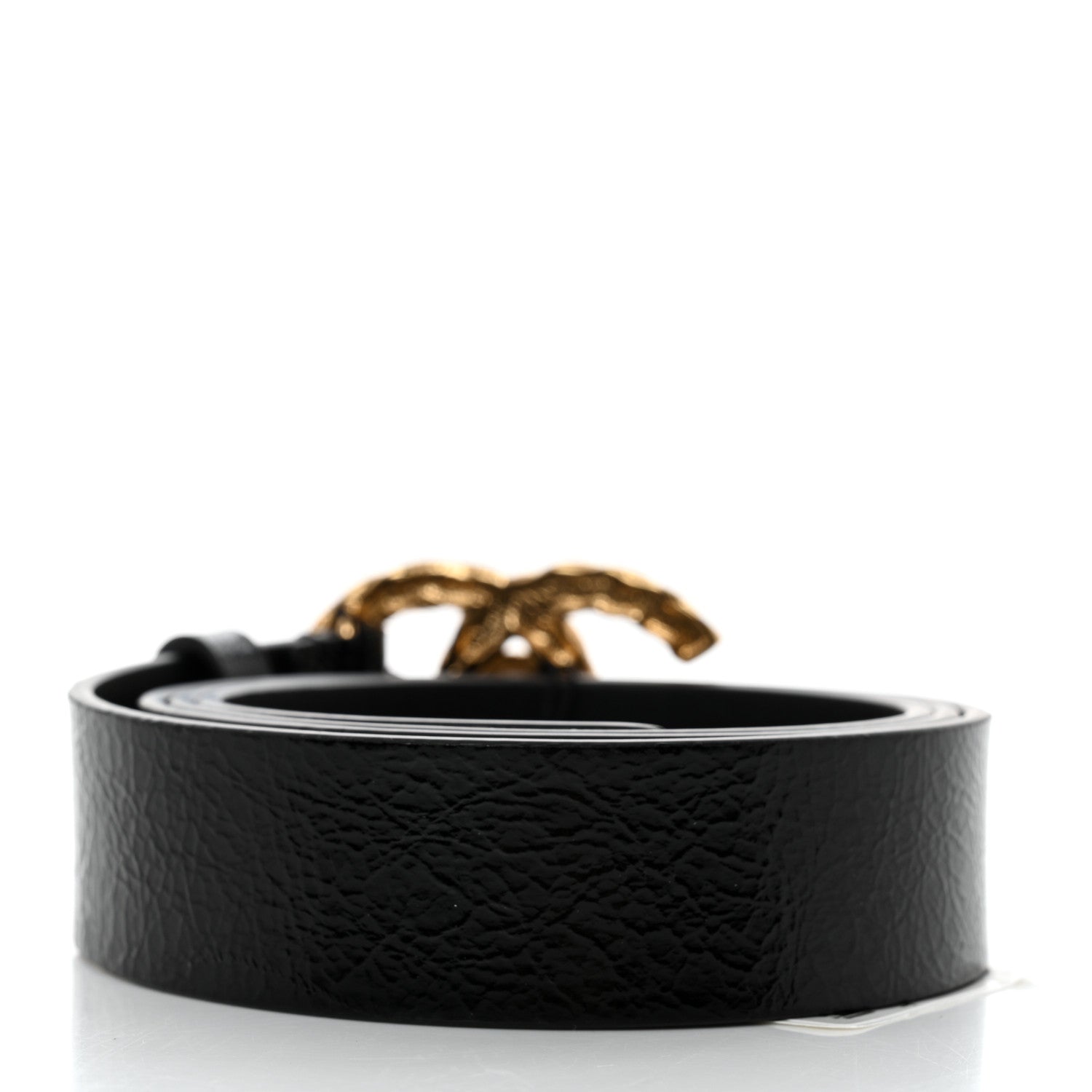 Chanel Glazed Calfskin Metal Twisted CC Belt 95 38 Black 2 of 7