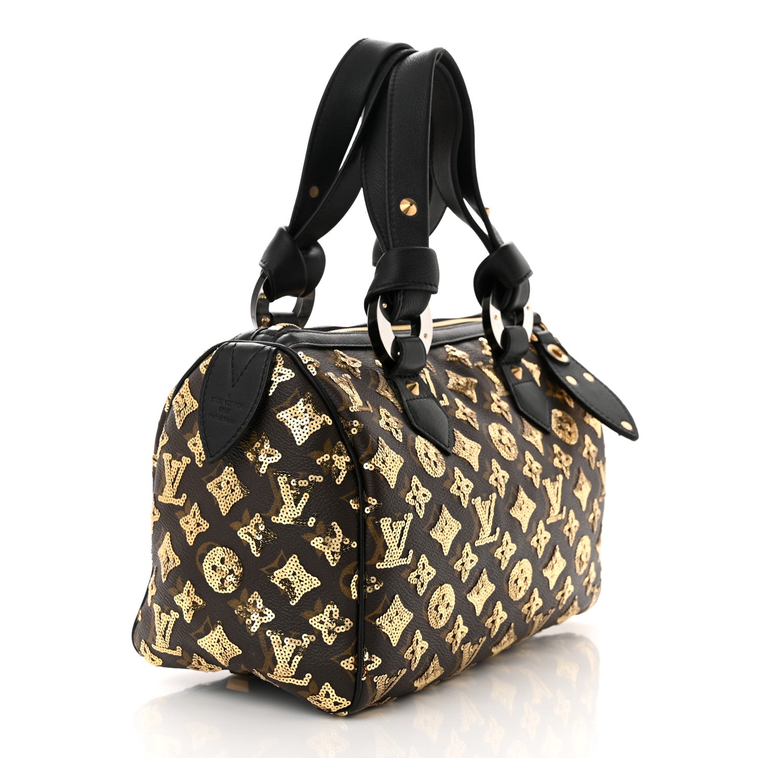 Louis Vuitton Monogram Sequins Eclipse Speedy 28 Gold 3 of 9