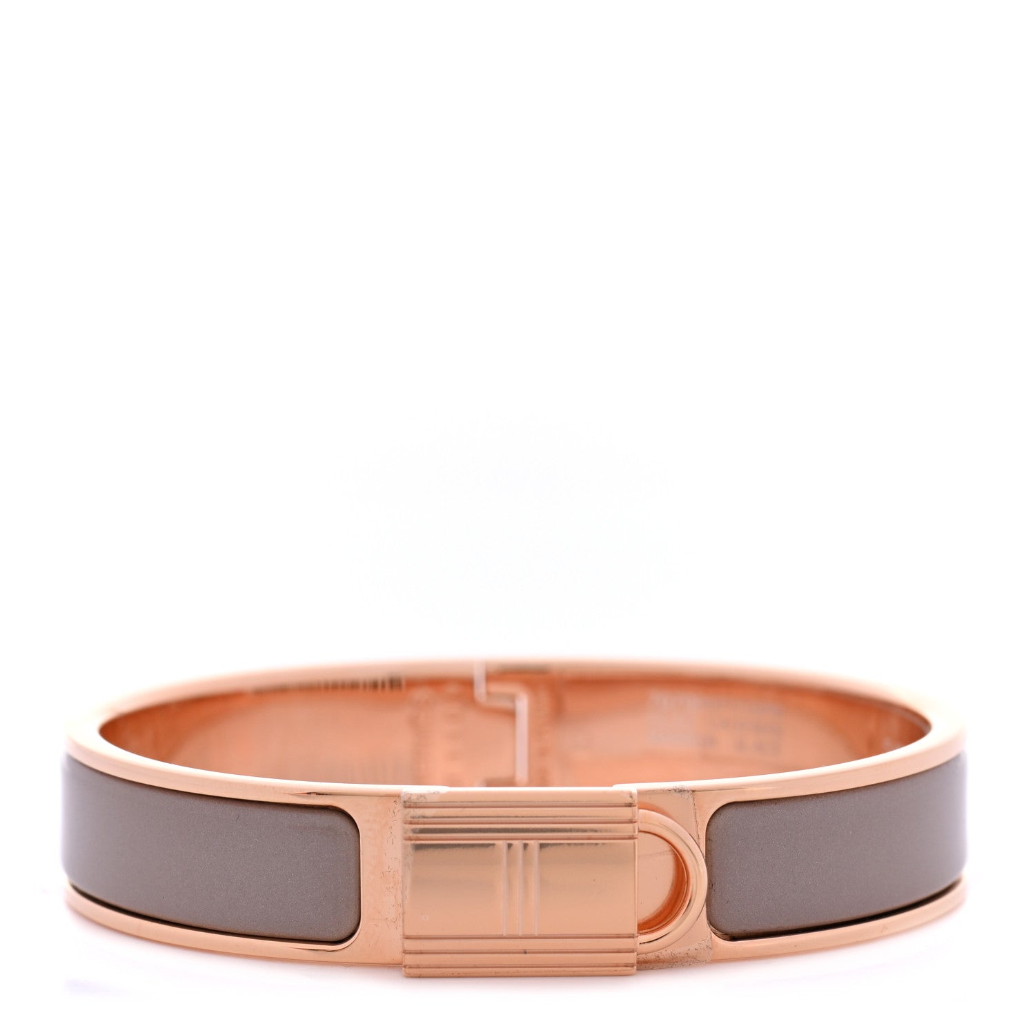 Hermes Enamel Narrow Clic Cadenas Bracelet PM Marron Glace 1 of 9