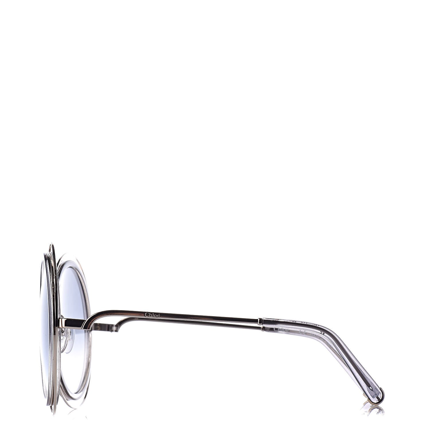 Chloe Oversized Round Carlina Sunglasses CE120S Silver 3 of 7