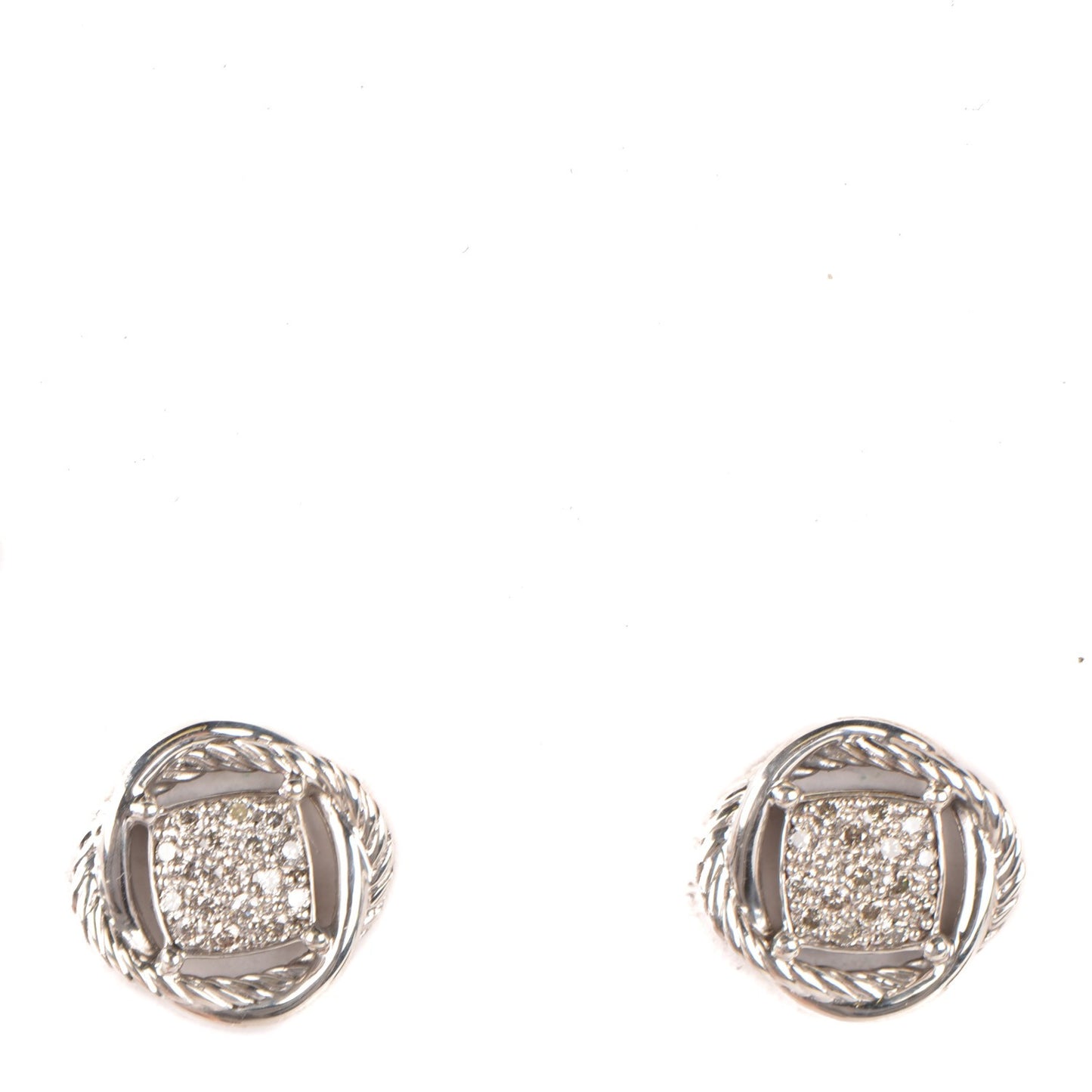 Sterling Silver Diamond 13mm Infinity Earrings