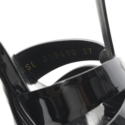 Saint Laurent Patent Tribute 75 Platform Sandals 37 Black 9 of 10