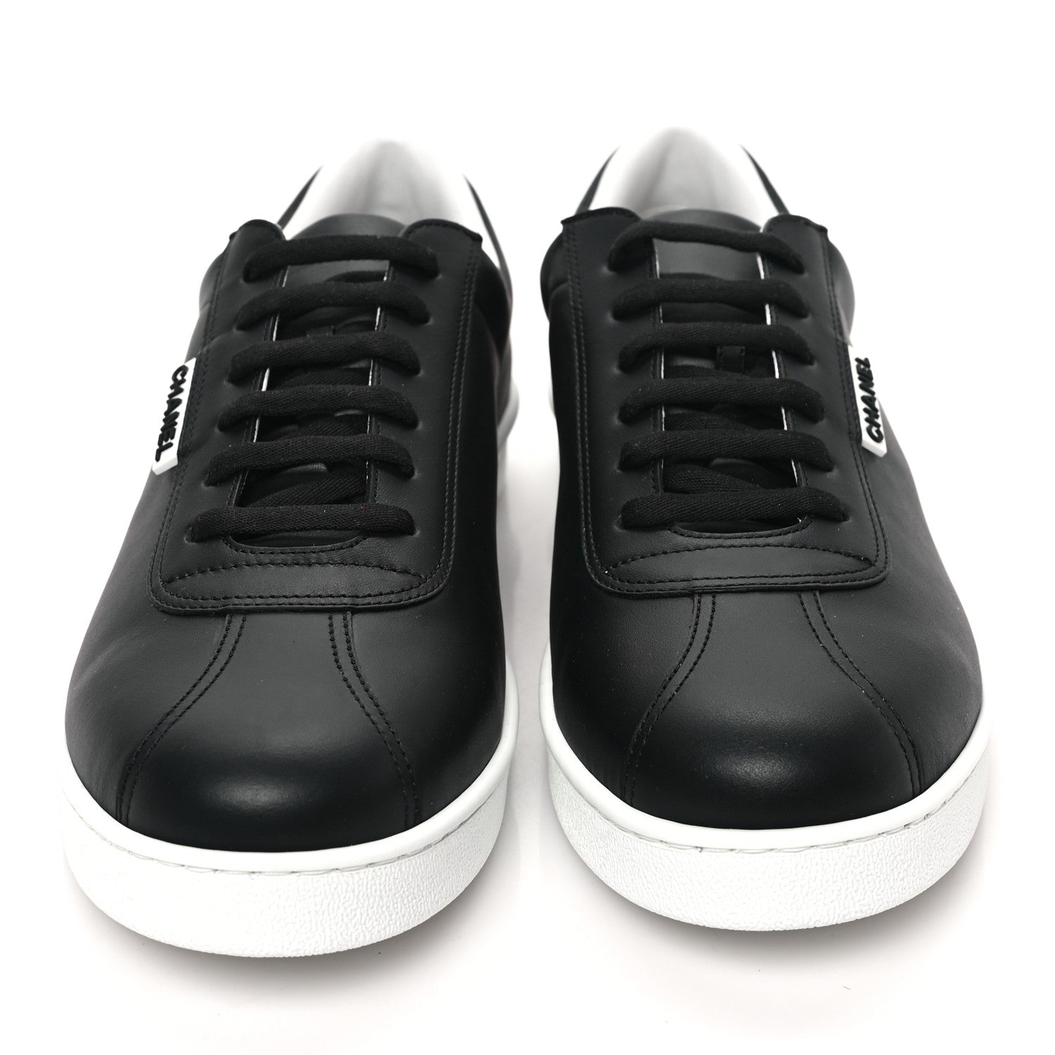 Chanel Calfskin CC Mens Sneakers 46 Black 2 of 8