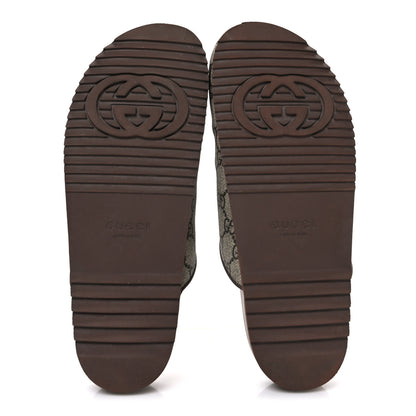 Gucci GG Supreme Monogram Miro Soft Calfskin Womens Horsebit Slippers 38.5 Beige Ebony New Acero 7 of 10