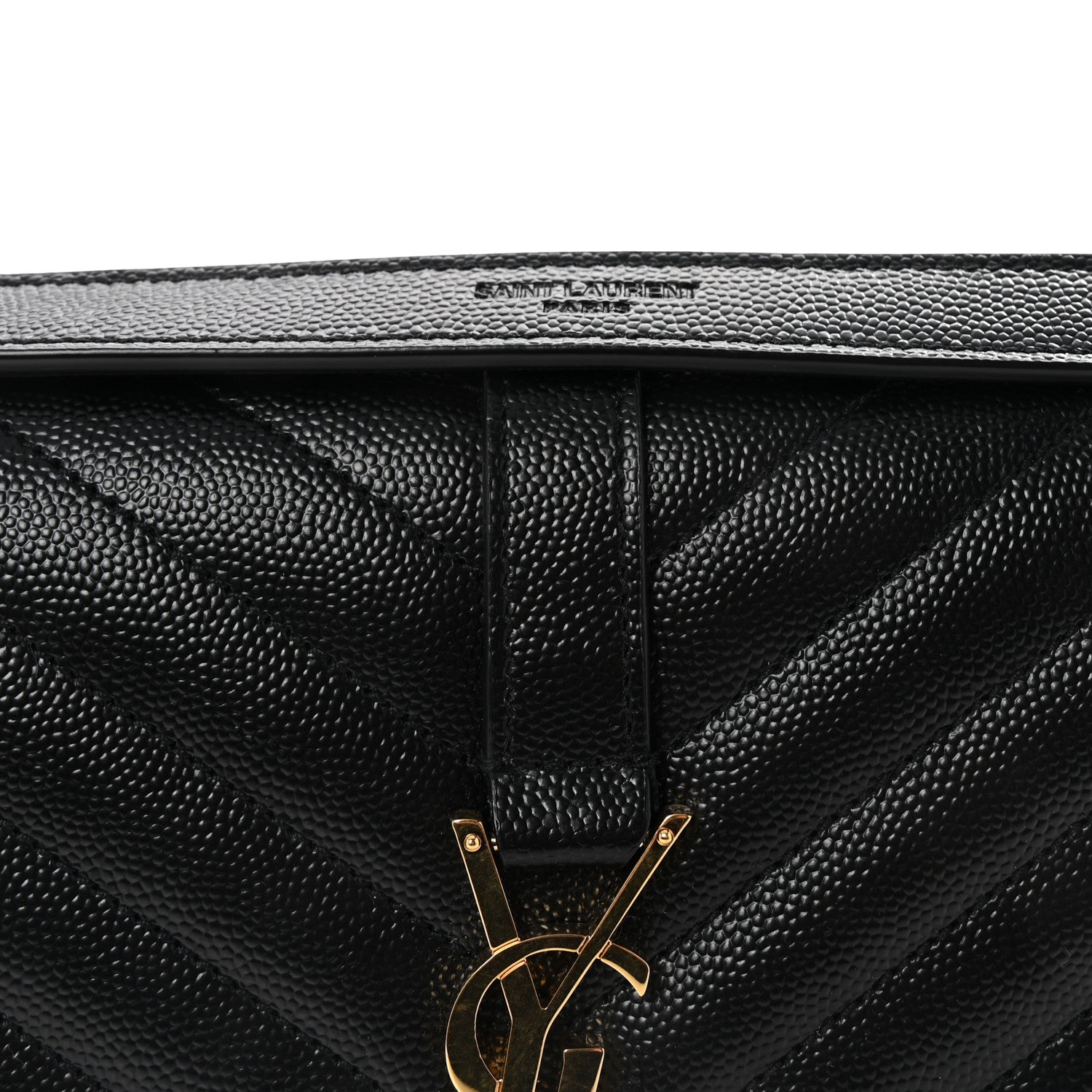 Saint Laurent Grain De Poudre Textured Mixed Matelasse Triquilt Medium Monogram Satchel Black 8 of 10