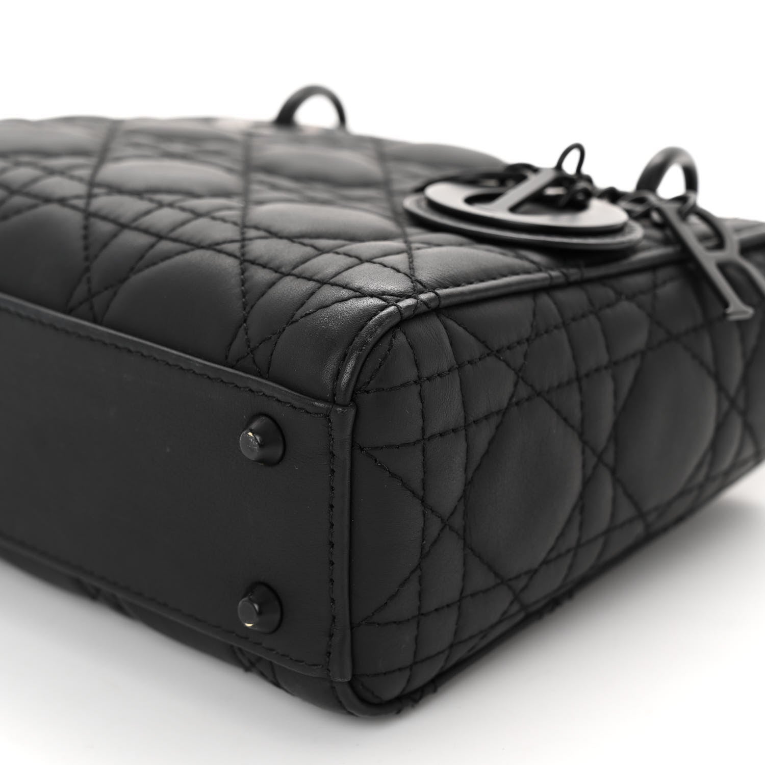 Christian Dior Ultra Matte Calfskin Cannage Mini Lady Dior Black 9 of 10