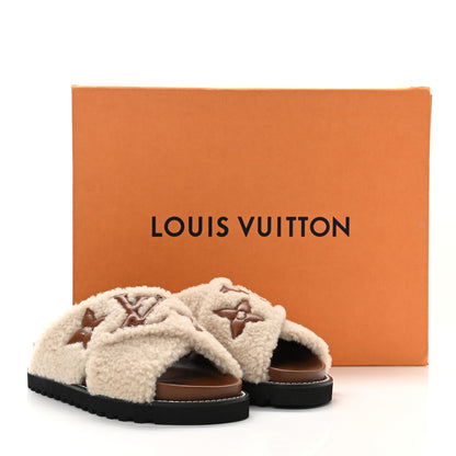 Louis Vuitton Shearling Paseo Flat Comfort Mule 37.5 Brown 9 of 9