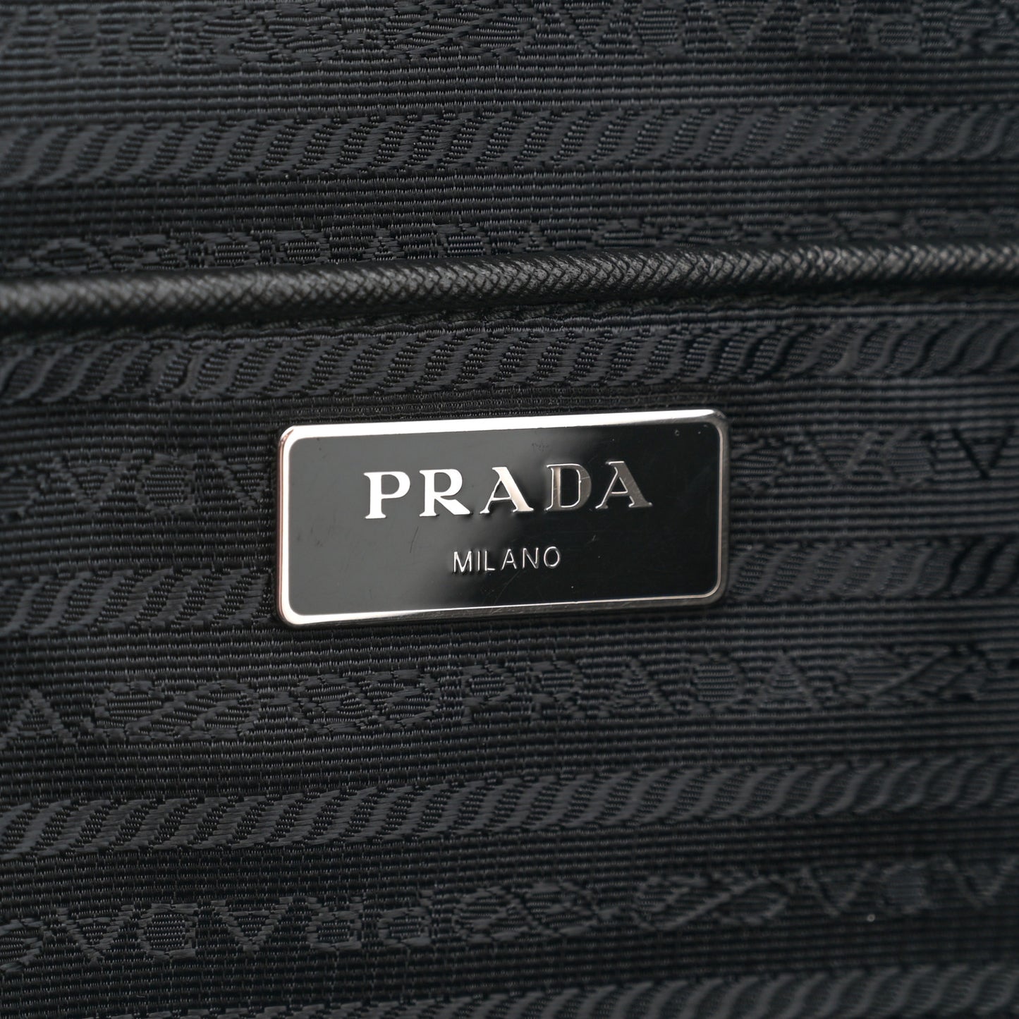Tessuto Nylon Saffiano Shopping Tote Black