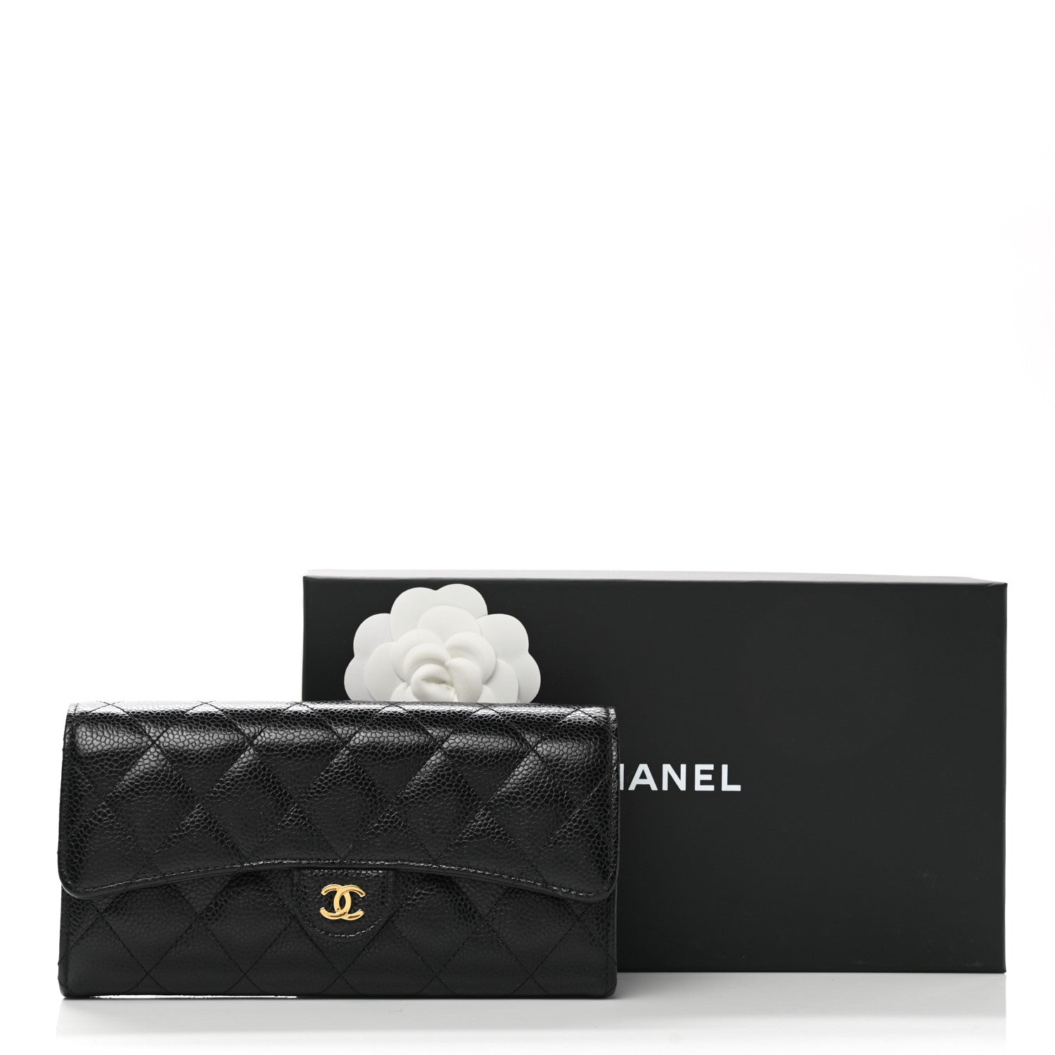 Chanel Caviar Quilted Large Gusset Flap Wallet Black 9 of 9