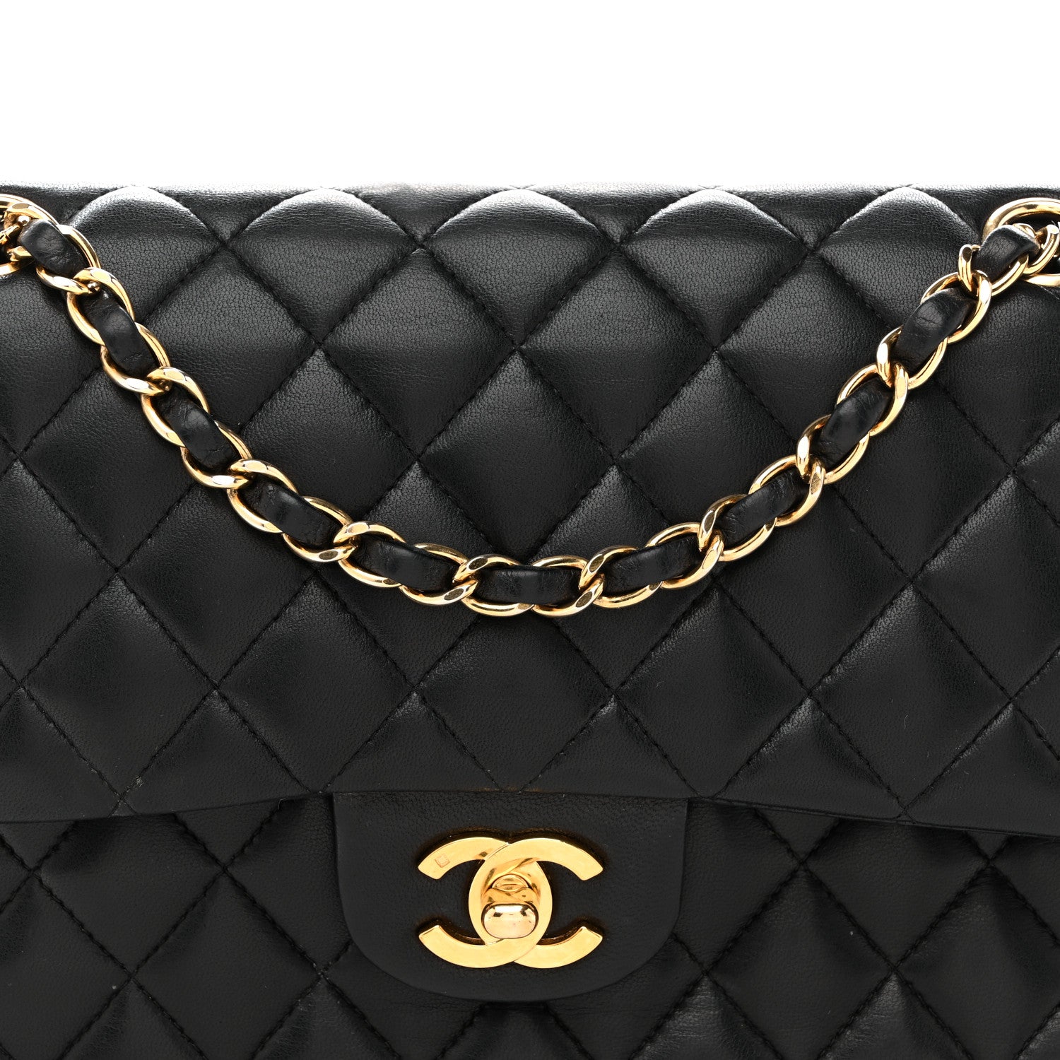 Chanel Lambskin Quilted Medium Double Flap Black 8 of 14