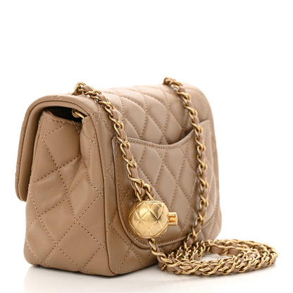 Chanel Lambskin Quilted Mini Pearl Crush Flap Dark Beige 3 of 11