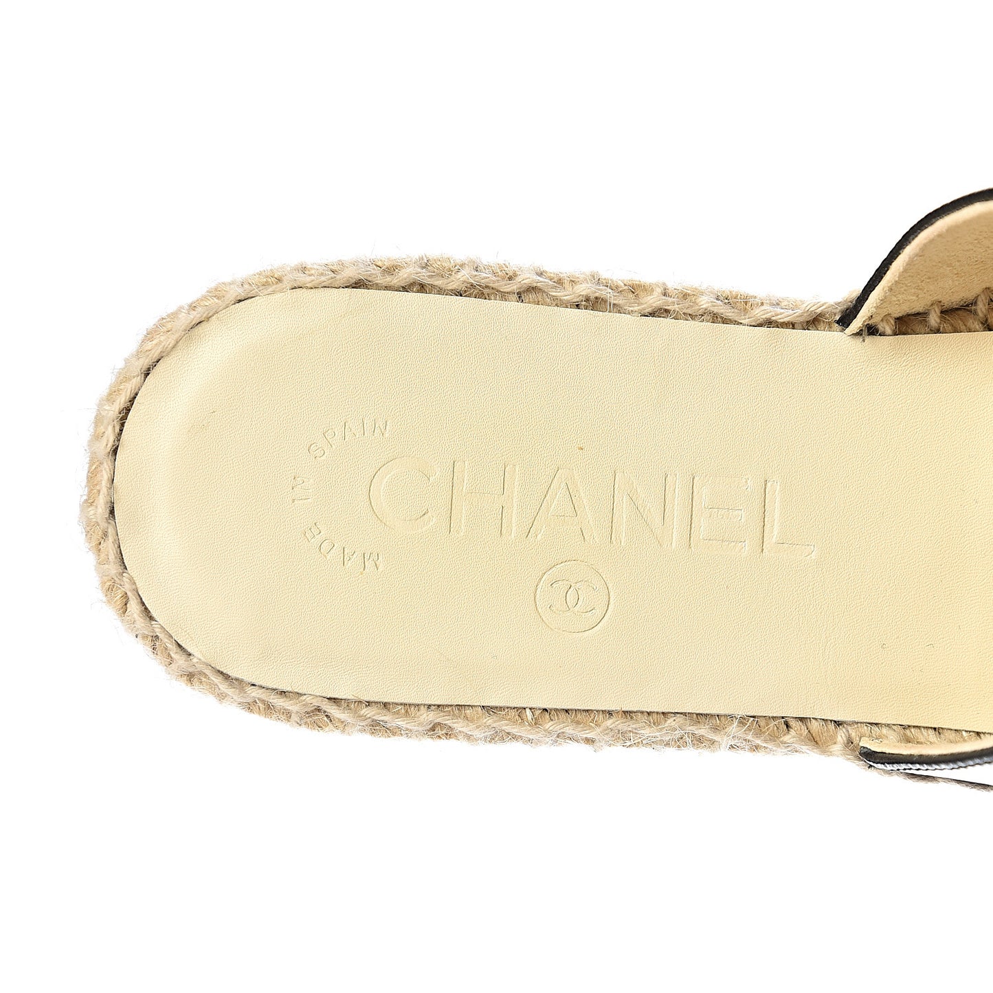 Goatskin Patent CC Espadrille Mules 37 Black