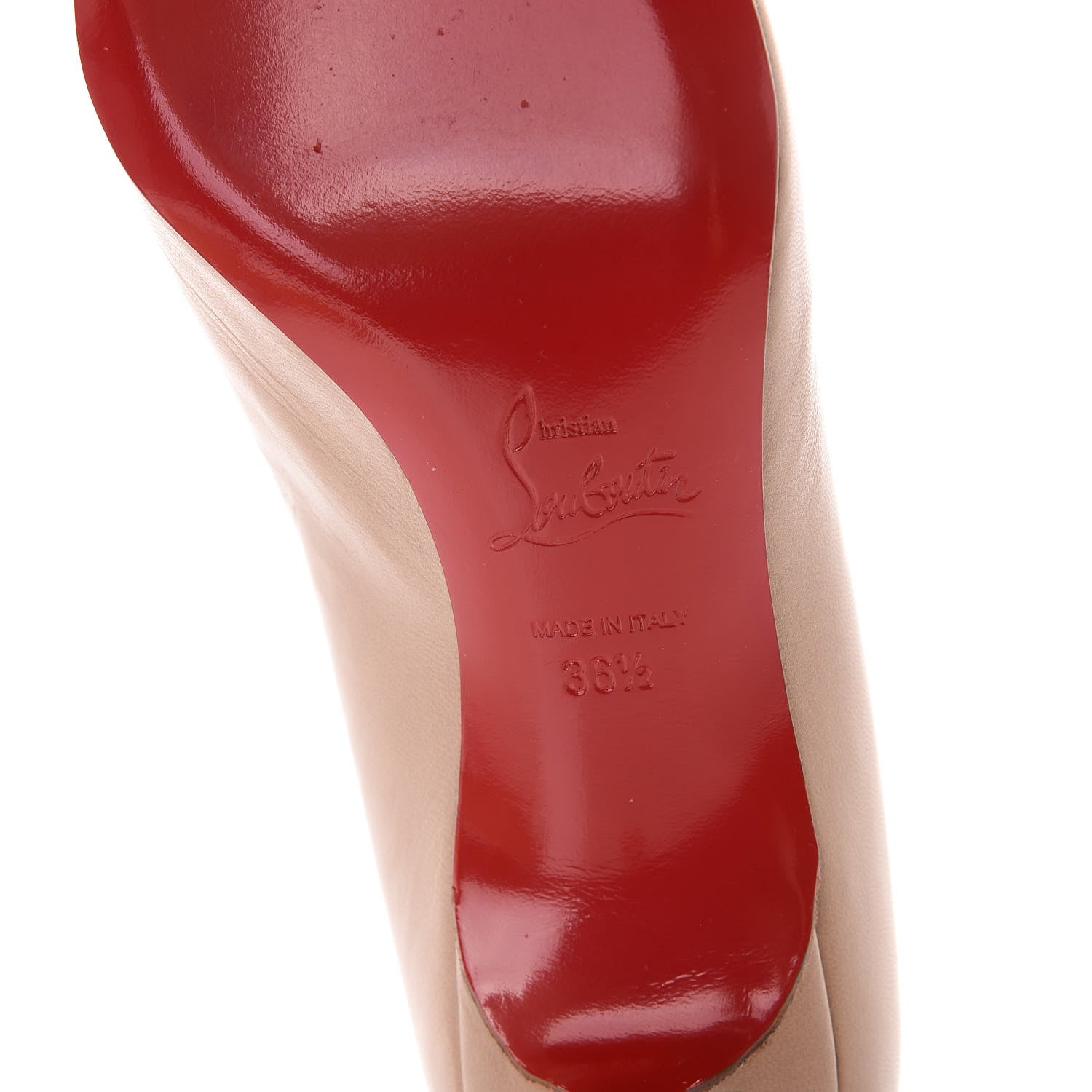 Christian Louboutin Kid Patent Geo 45 Pumps 36.5 Nude 6 of 9