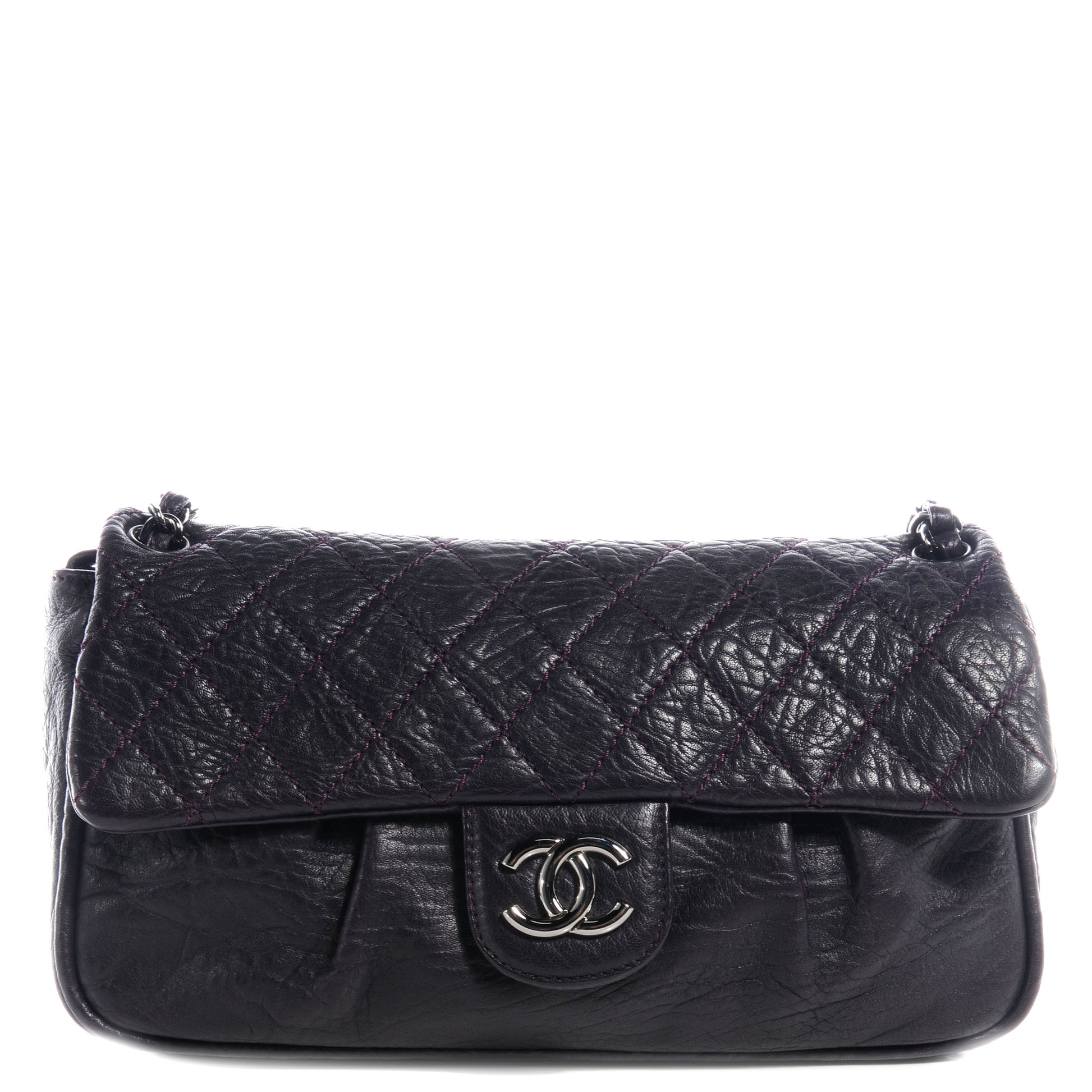 Chanel Distressed Lambskin Lady Braid Flap Dark Purple 1 of 7