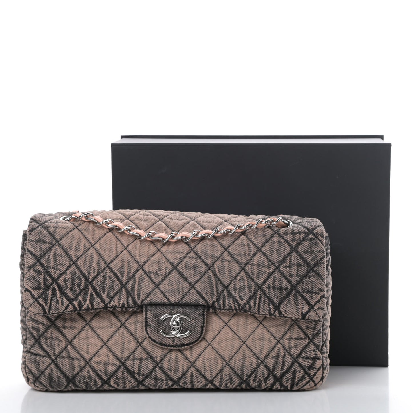 Denim Quilted Denimpression Flap Rose Clair