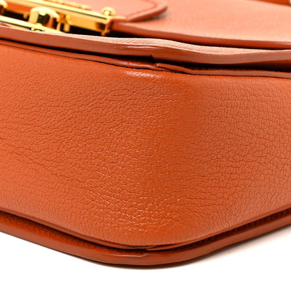 Miu Miu Goatskin Madras Shoulder Bag Papaya 8 of 13