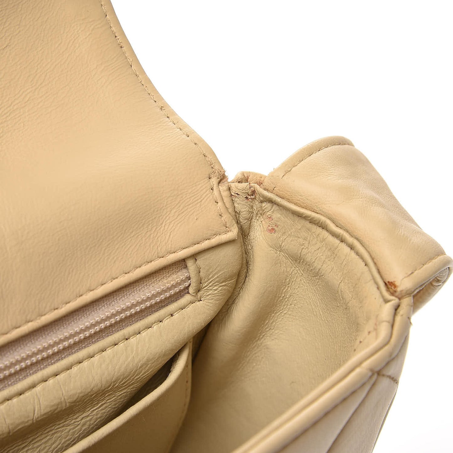 Lambskin Quilted CC Flap Beige