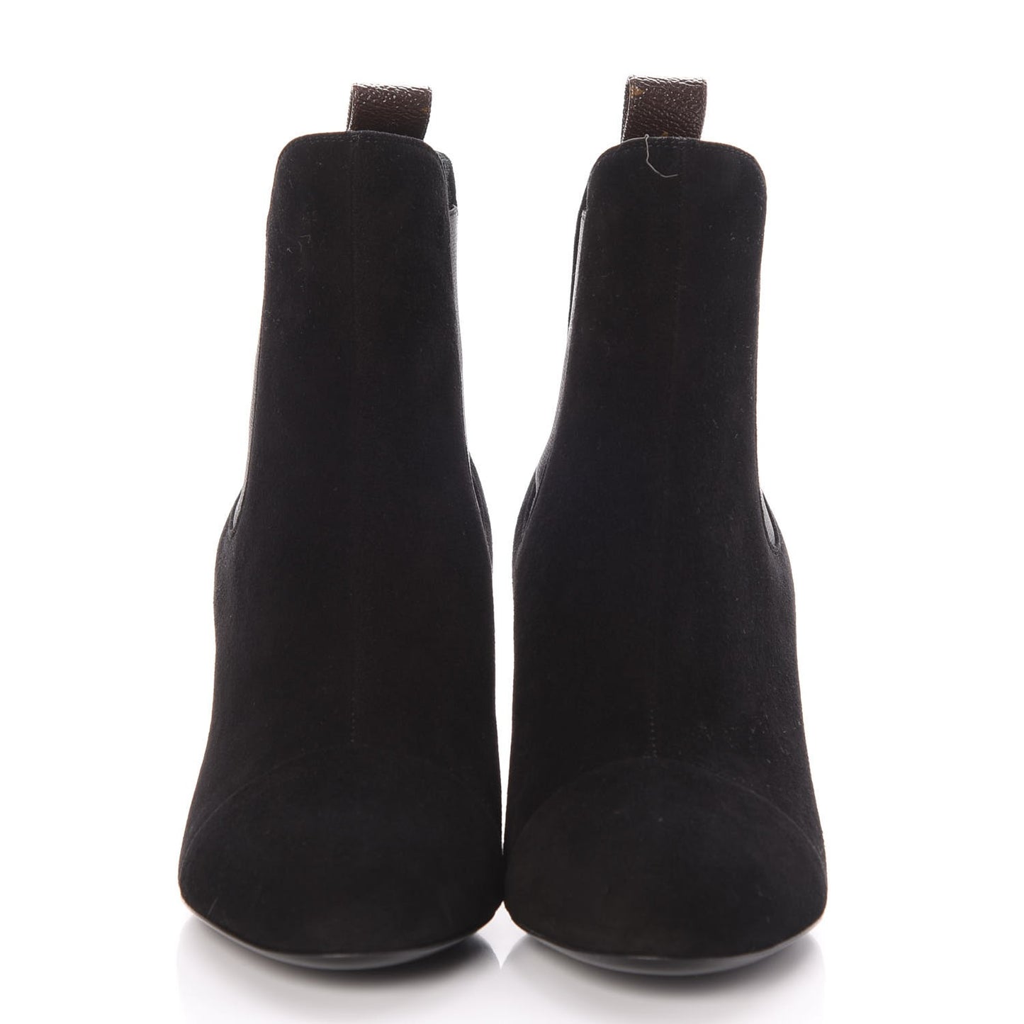 Suede Monogram Uniformes Cap Toe Chelsea 75mm Ankle Boots 36.5 Black