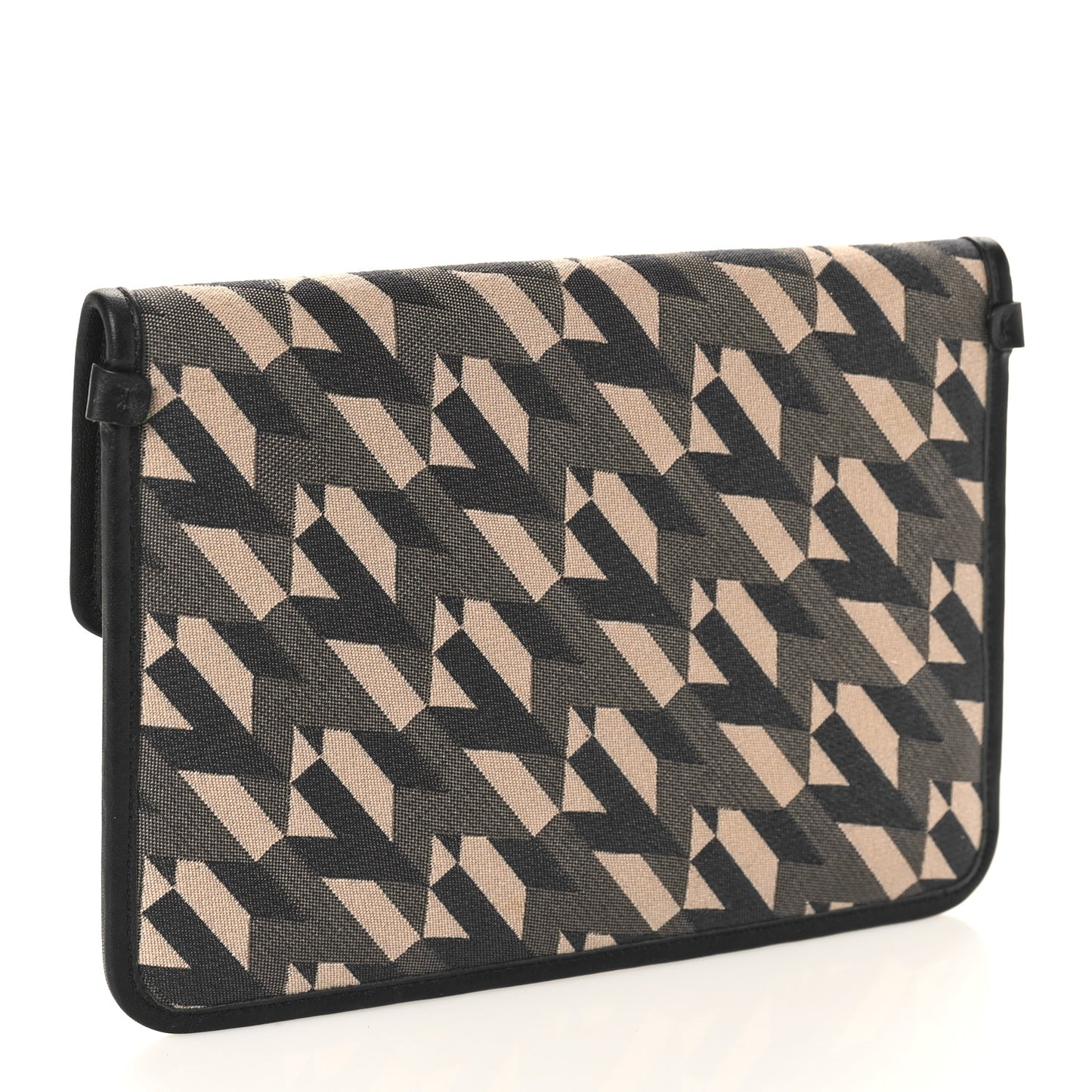 Econyl Nylon Jacquard Calfskin Wallet Black
