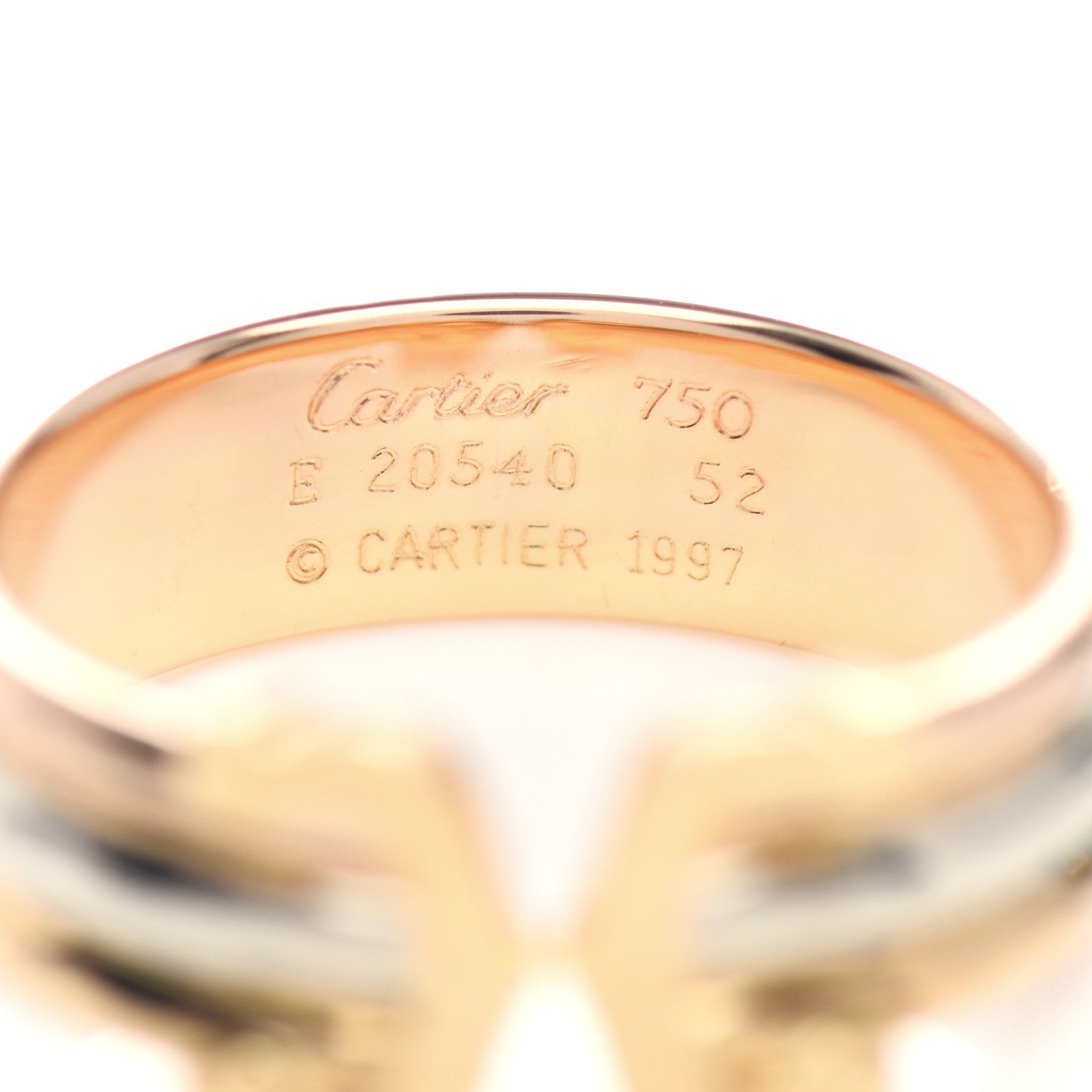 Cartier 18K Pink Yellow White Gold 8mm C De Cartier Ring 52 6 4 of 4