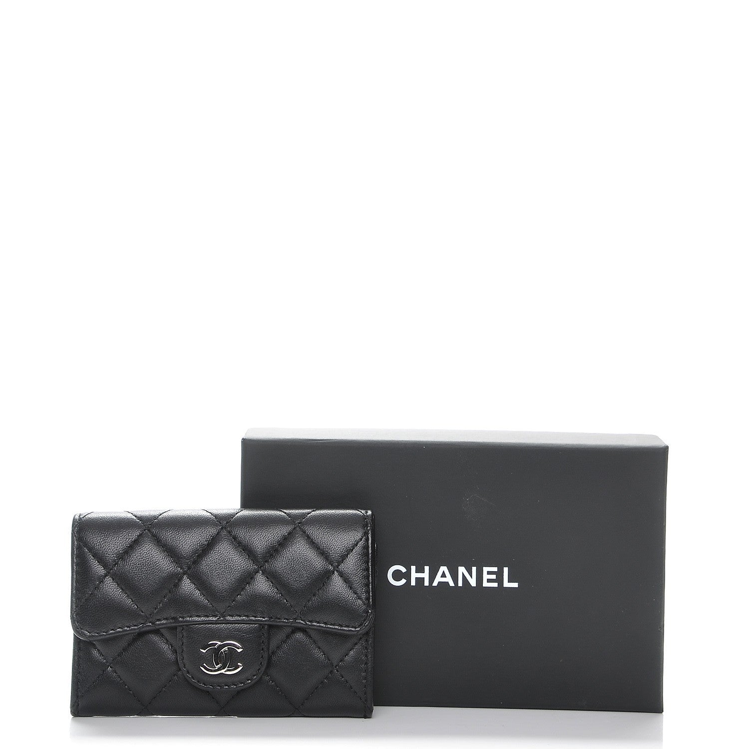 Chanel Lambskin Quilted Flap Card Holder Black 9 of 9