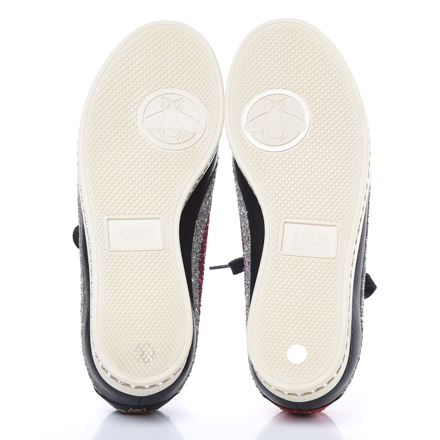 Calfskin Glitter Crystal Womens Sylvie Web Falacer Sneakers 36.5 Black