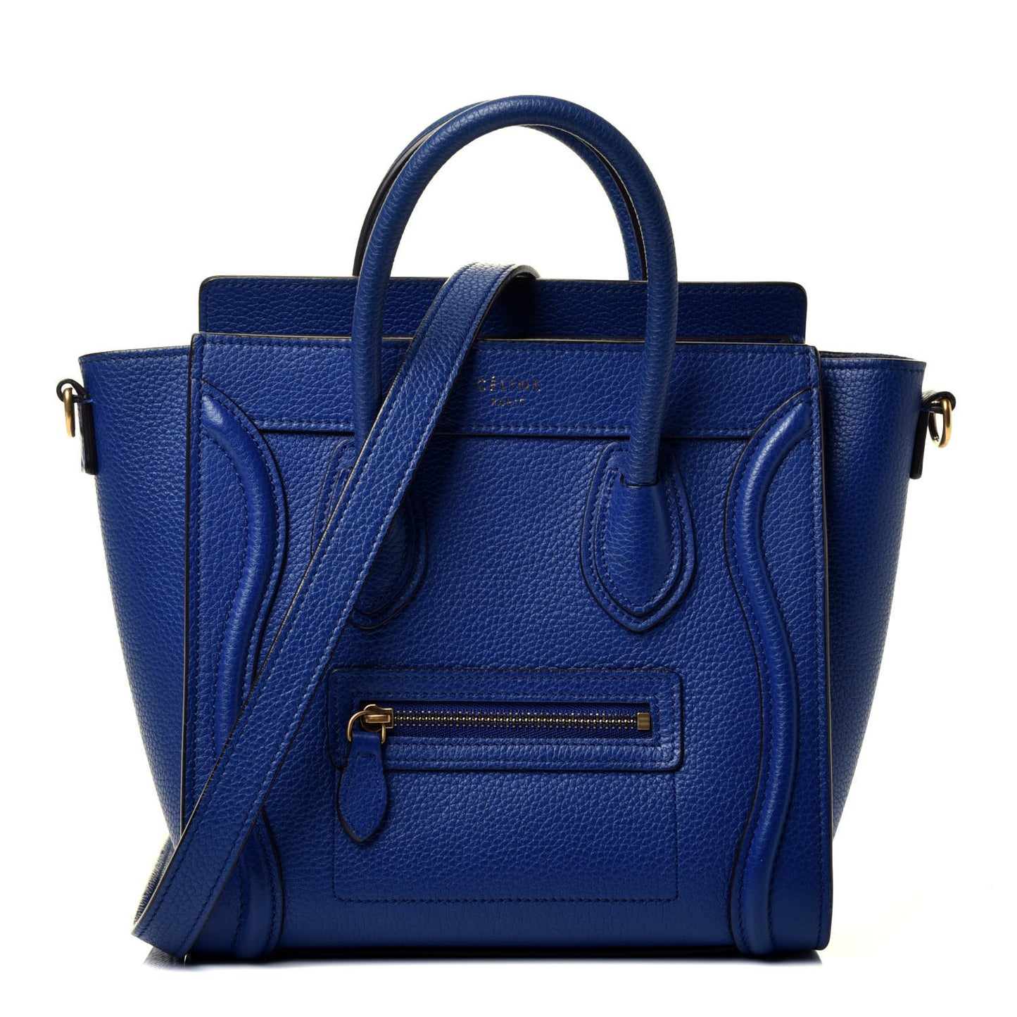 Drummed Calfskin Nano Luggage Indigo