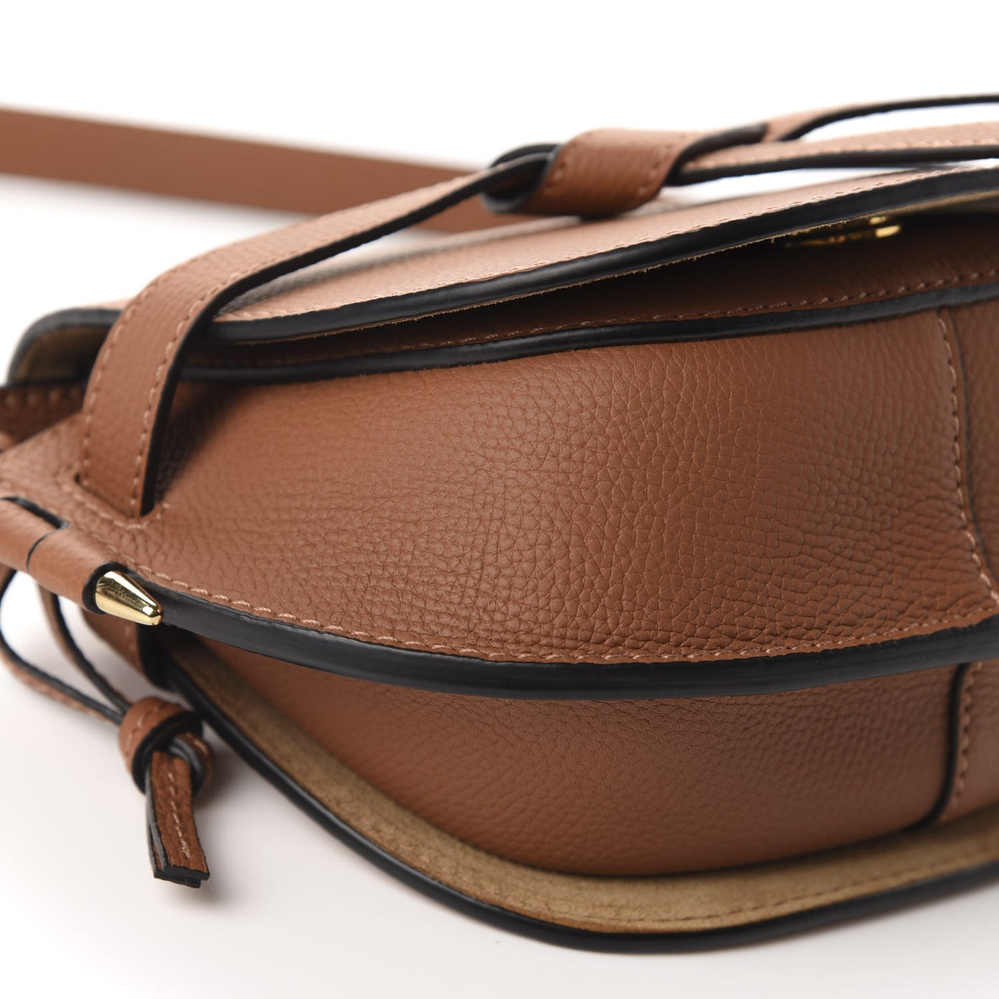 Pebble Grain Calfskin Mini Gate Dual Bag Tan