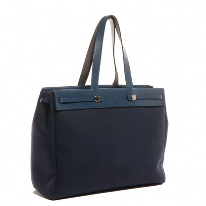 Hermes Toile Herbag Cabas 2-in-1 MM Navy 8 of 15