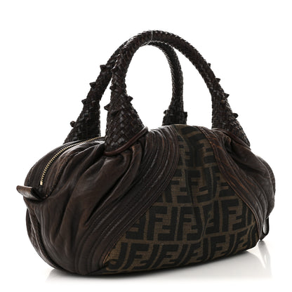 Fendi Zucca Nappa Nuvolata Vitello Tortuga Spy Bowler Tobacco Moro 3 of 11
