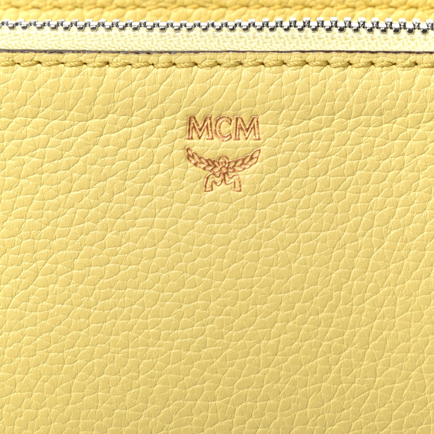 MCM Grained Calfskin Milla Double Crossbody Bag Custard Yellow 10 of 10