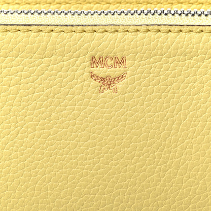 MCM Grained Calfskin Milla Double Crossbody Bag Custard Yellow 10 of 10