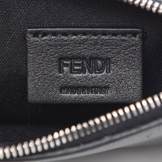 Fendi Vitello Dolce Mink Fur Hypnoteyes Zip Card Holder Black Yellow 6 of 8