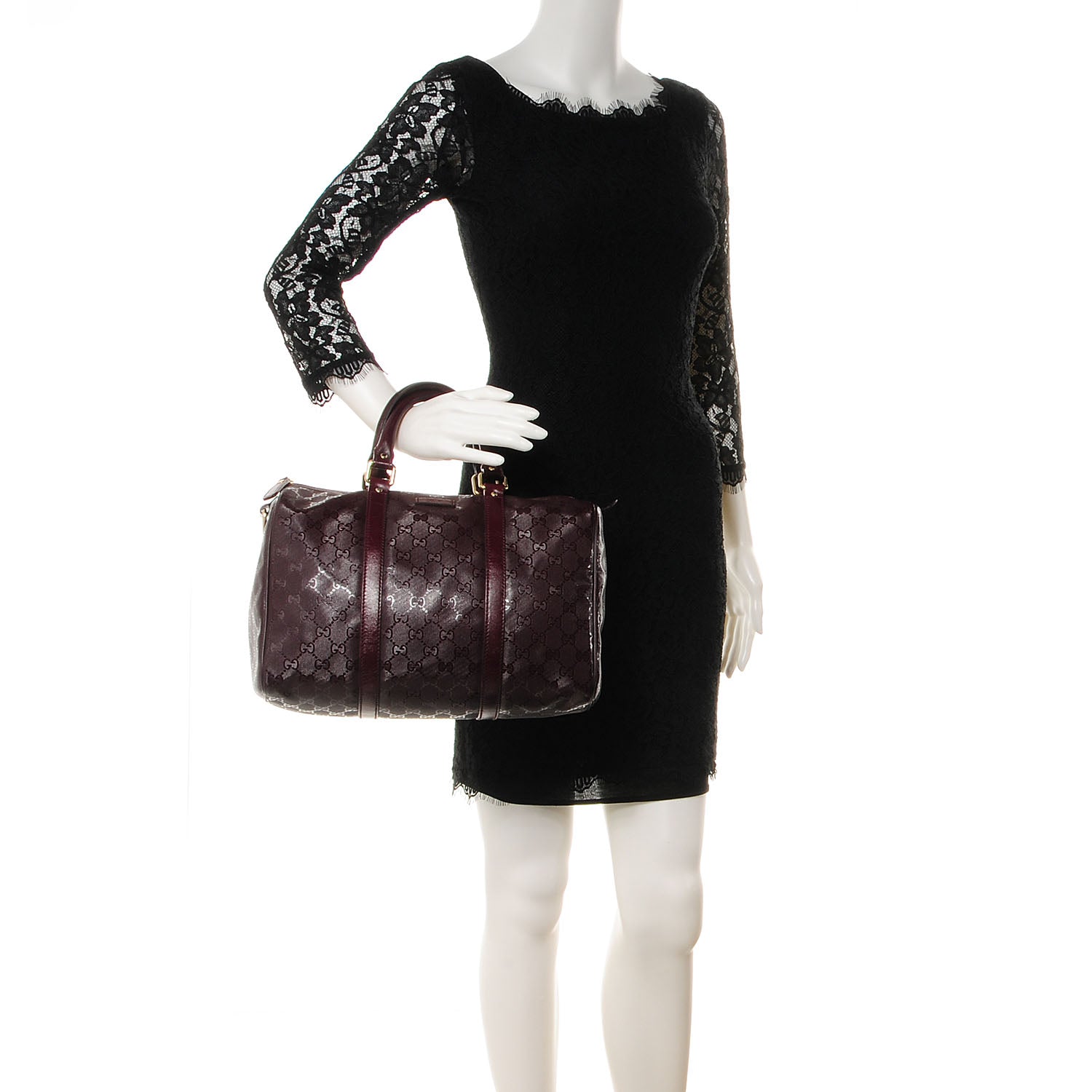Gucci Imprime Monogram Medium Joy Boston Bordeaux 2 of 7